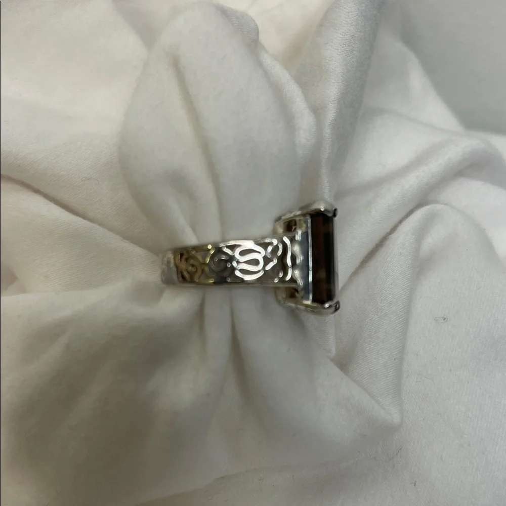 Sterling Silver Brown Topaz Ring Size 7.75